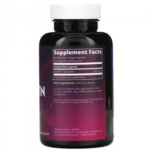 MRM Nutrition, Nutrition, кверцетин, 60 веганских капсул MRM Nutrition, Nutrition, кверцетин, 60 веганских капсул